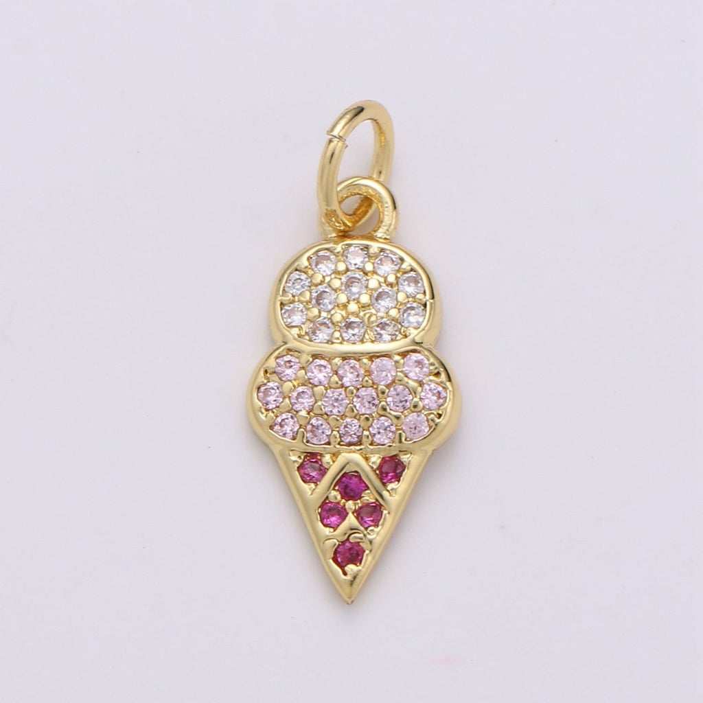 Colorful Ice Cream Charms Enamel Gold Plated for Bracelet Necklace Earring Component Summer Jewelry | D-343 - DLUXCA