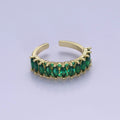 Colorful Marquise Pave Ring Rainbow Statement Ring Open Adjustable O-2184 O-2190