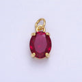 Colorful Oval Shape Cubic Zircon Pendant Charm,CZ Geometric Drop Pendant Charm Wholesale AC458 AC459 AC460 AC461 AC462 AC463