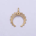 Crescent Moon Horn Charm 18k Gold plated Upside Down Tusk Moon Pendant Bohemian Boho C Shape Curve H-551 - DLUXCA