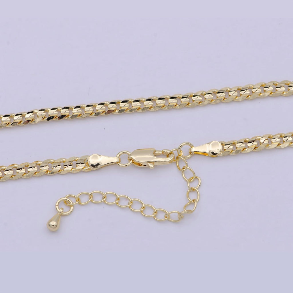 Cuban Chain Necklace, Thick Gold Chain Necklace 3.6mm Chain Necklace, Jewelry for Men and Women, Curb Chain Necklace Statement Jewelry | WA-831 Clearance Pricing - DLUXCA