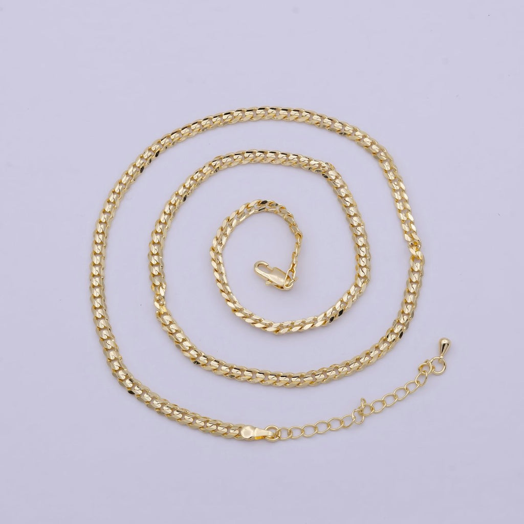 Cuban Chain Necklace, Thick Gold Chain Necklace 3.6mm Chain Necklace, Jewelry for Men and Women, Curb Chain Necklace Statement Jewelry | WA-831 Clearance Pricing - DLUXCA