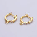 Cubic 24k Gold plated one touch w/ open link Lever back earring making, 16x13 mm, Nickel free Lead Free for Earring Charm Making Findings K-752 - DLUXCA