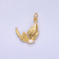 Cubic Butterfly Charm 24K Gold plated Flower Pendant Floral M263 