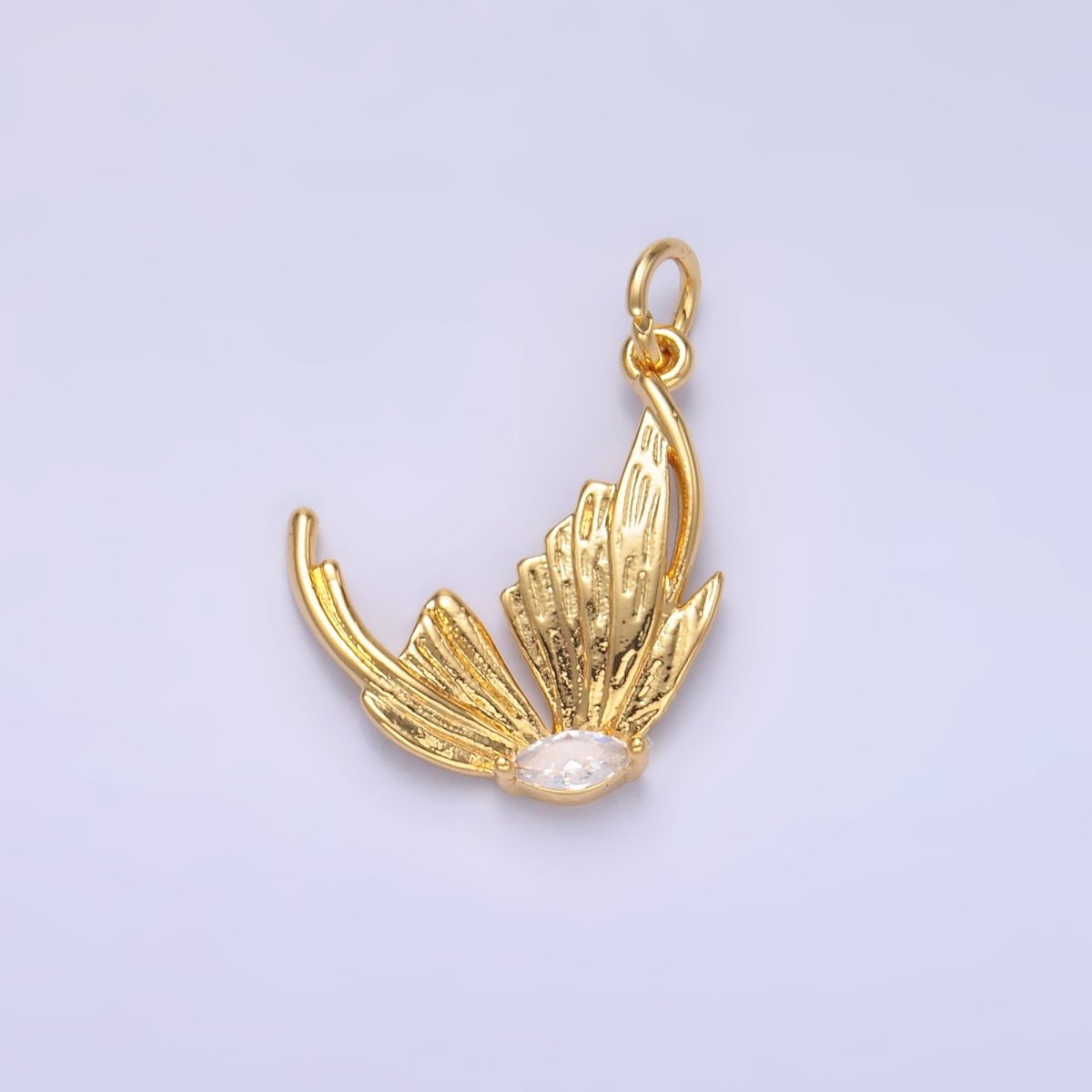 Cubic Butterfly Charm 24K Gold plated Flower Pendant Floral M263 