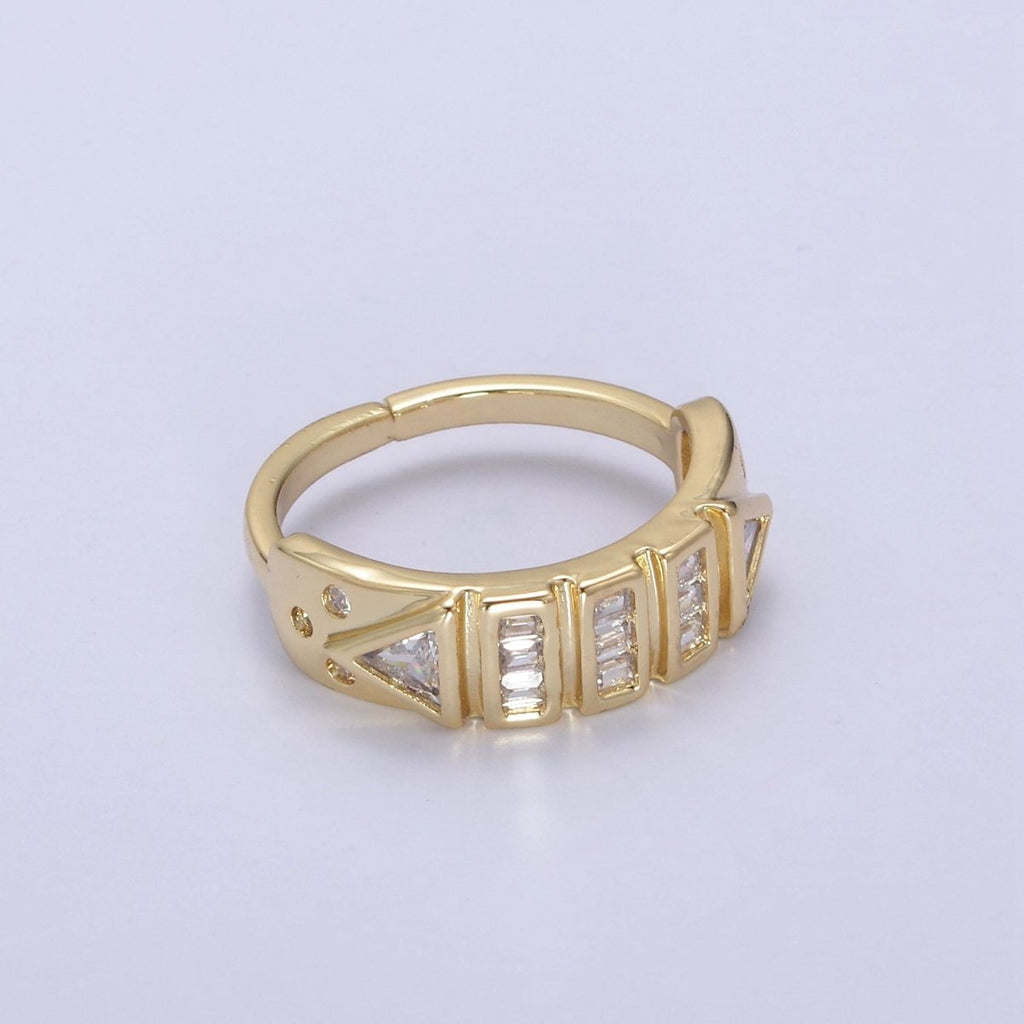 Cubic Cz Ring Adjustable Clear Cubic Zirconia Ring U-315 - DLUXCA