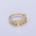 Cubic Cz Ring Adjustable Clear Cubic Zirconia Ring U-315 - DLUXCA