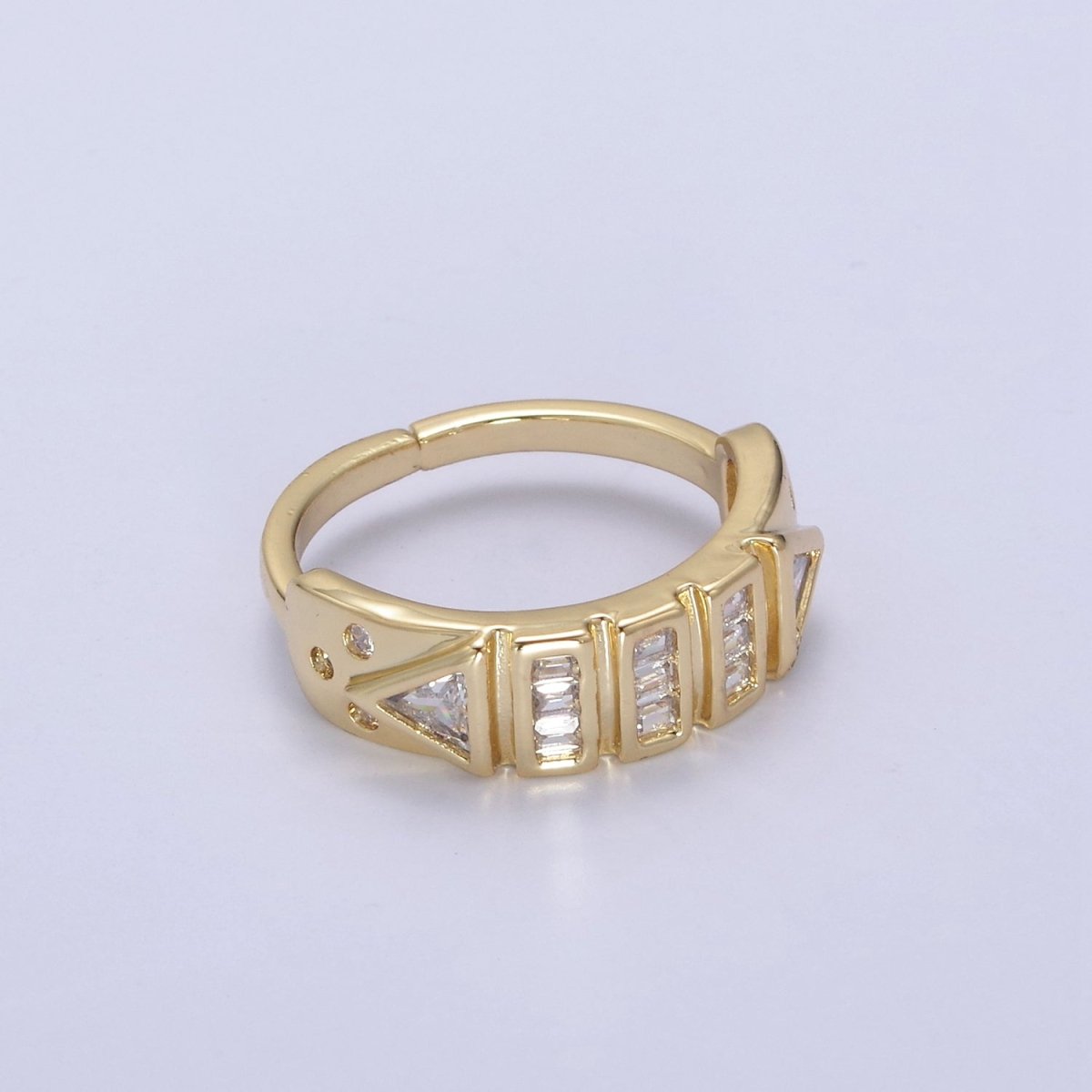 Cubic Cz Ring Adjustable Clear Cubic Zirconia Ring U-315 - DLUXCA