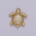 Cubic Gold Turtle Bracelet Bead Spacer Tortoise Beads, Gold CZ Beads Mini Turtle Bead B-225 - DLUXCA