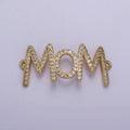 Cubic Mom Charm Connector Necklace Pendant 16k gold plated Mother Mom Mama Link Connector for Bracelet Necklace Motherhood F-164 - DLUXCA