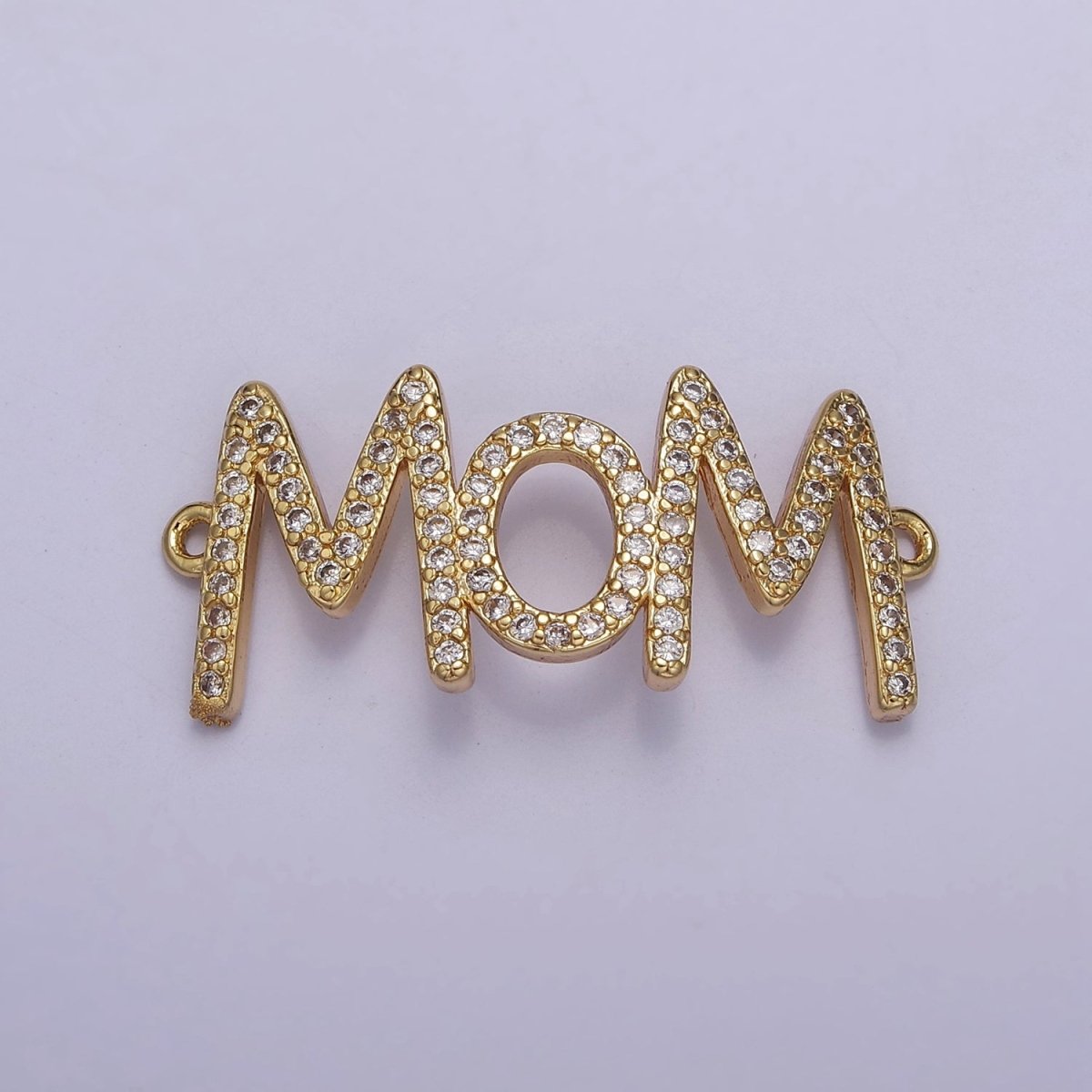 Cubic Mom Charm Connector Necklace Pendant 16k gold plated Mother Mom Mama Link Connector for Bracelet Necklace Motherhood F-164 - DLUXCA