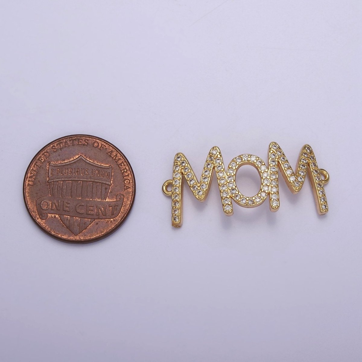 Cubic Mom Charm Connector Necklace Pendant 16k gold plated Mother Mom Mama Link Connector for Bracelet Necklace Motherhood F-164 - DLUXCA