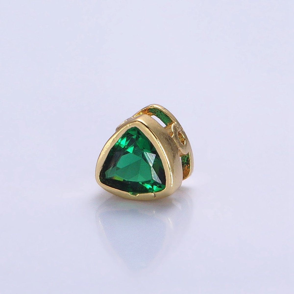 Cubiz Zirconia Triangle Beads - 7mm Small CZ Colorful Geometric Jewelry Gold Beads spacer B-193 B-194 B-197 B-198 B-204 B-211 B-216 - DLUXCA