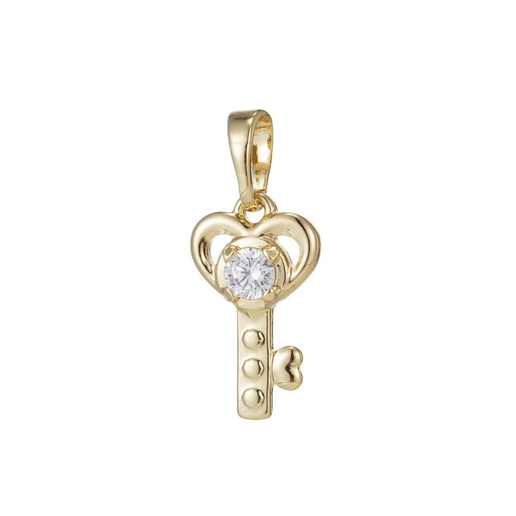 Cute 14K Gold plated Love Key Pendants I-549 - DLUXCA