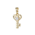 Cute 14K Gold plated Love Key Pendants I-549 - DLUXCA