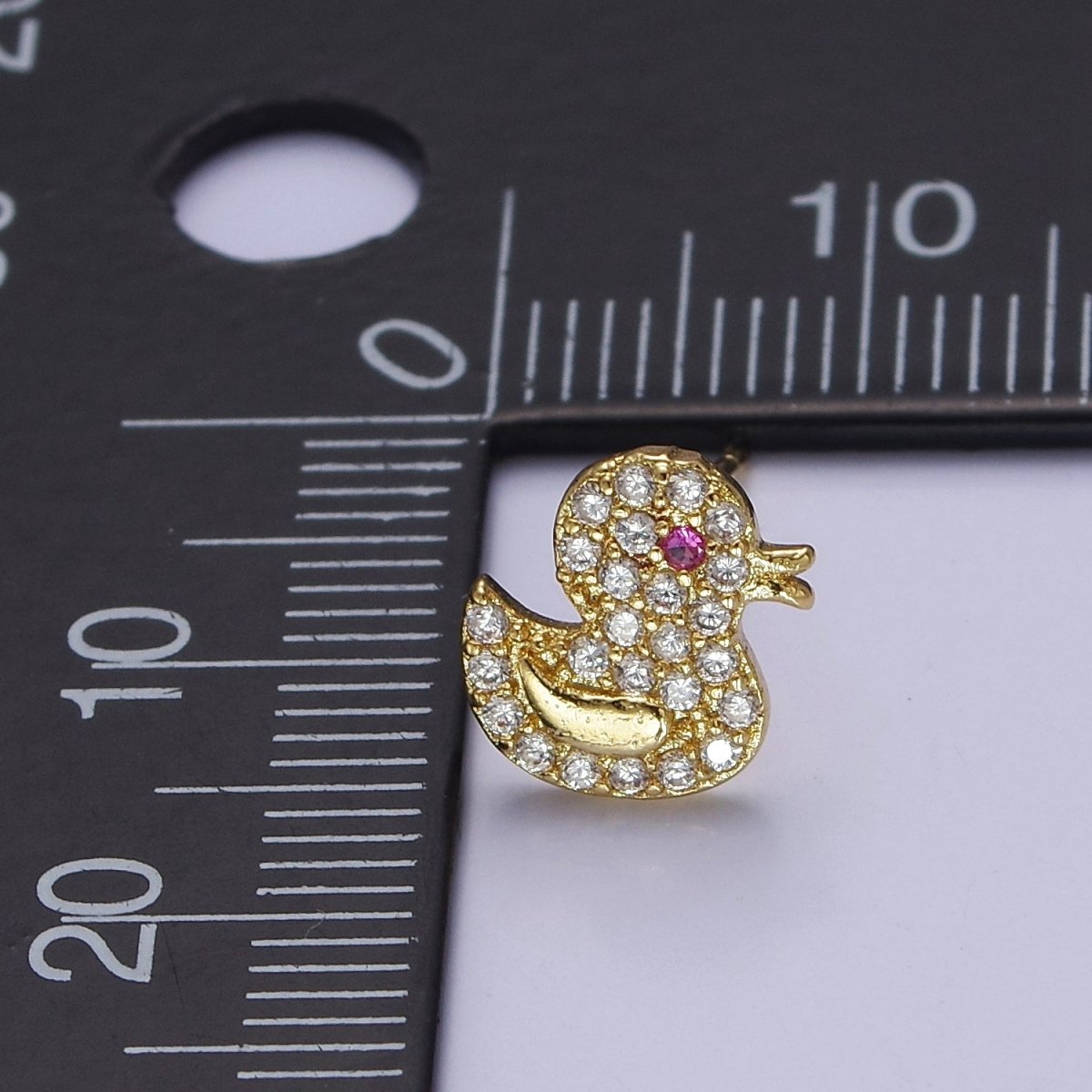 Cute 24K Gold plated Duck Ear Studs Earrings Animal Earrings gift for kids V-133 - DLUXCA