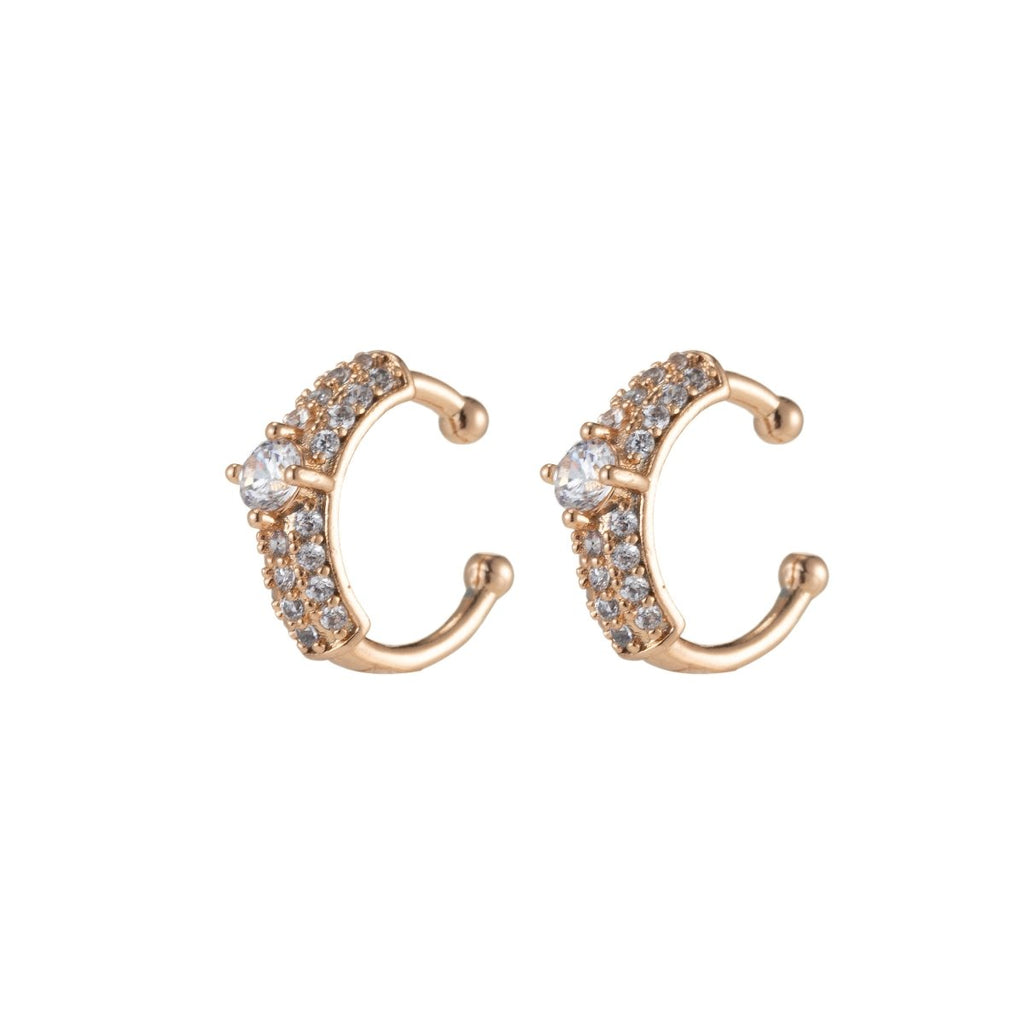 Cz ear cuff, Dainty ear cuff, Minimalist ear cuff, Delicate ear cuff, Gold earcuff, Micro Pave ear cuff, ear cuff gold earring AI-037 - DLUXCA