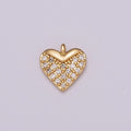 CZ Heart Micro Pave Charm 18k Gold plated Love Cubic Zirconia Pave Small Heart Pendant M-831 - DLUXCA