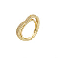 Cz Heart Ring, Unique Gold Heart Ring, Womens Wedding Band, Minimalist Heart Ring Wedding Band, Dainty Heart Ring, Gold Ring Size 6 O-357 - DLUXCA