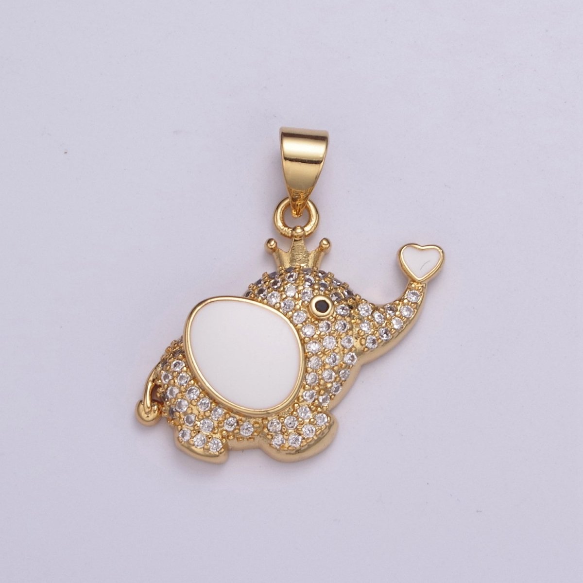CZ Micro Pave Elephant Shape Pendant Charm,14K Gold plated Elephant Charm, Necklace Bracelet Charm Pendant H-045 H-046