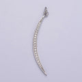 CZ Thin Slender Moon Pendant Charm - 14K Gold plated Moon Silver Half moon Waning Moon Crescent Moon N-326 N-327 - DLUXCA
