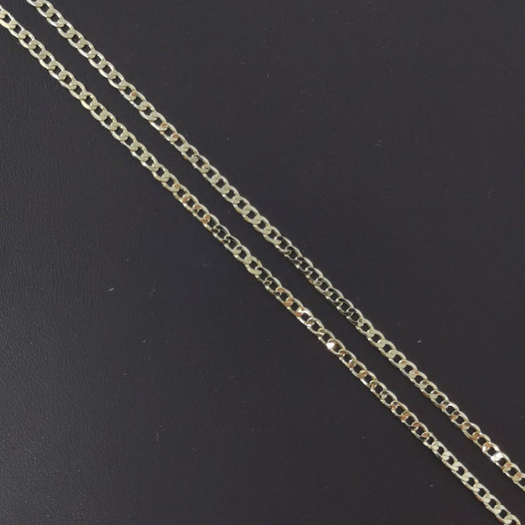 Dainty 1.2 mm Curb Chain | Gold plated Curb Necklace | Gold Flat Curb Chain | Unisex Men Woman Necklace 17.5 inch | WA-775 Clearance Pricing - DLUXCA