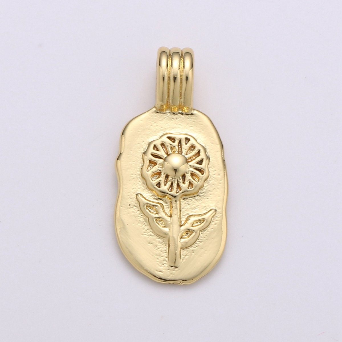 Dainty 14k Gold plated Daisy Charm - Gold Flower Pendant, Floral Garden Spring Summer Jewelry for Necklace Component Supply I-784 - DLUXCA
