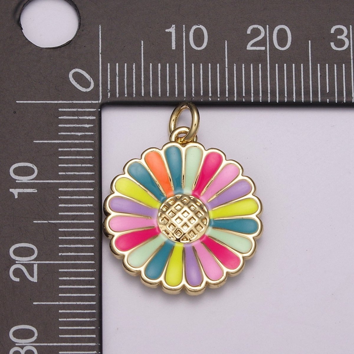 Dainty 14k Gold plated Enamel Sunflower Necklace for Women Flower Charm Necklace Bracelet Earring Component M-924 - M-928