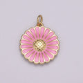 Dainty 14k Gold plated Enamel Sunflower Necklace for Women Flower Charm Necklace Bracelet Earring Component M-924 - M-928
