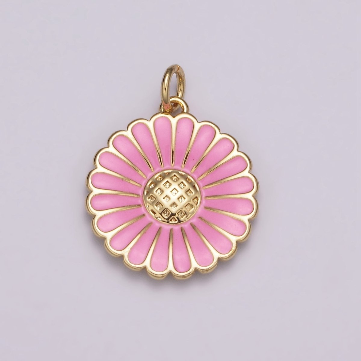 Dainty 14k Gold plated Enamel Sunflower Necklace for Women Flower Charm Necklace Bracelet Earring Component M-924 - M-928