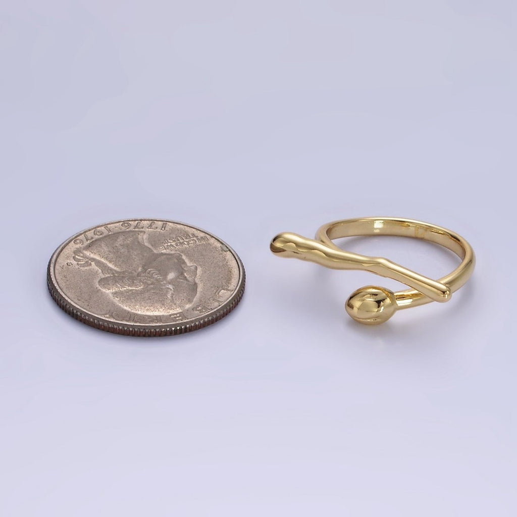 Dainty 14K Gold plated Hugger Stick Ring in gold and silver  | O1278 O1279
