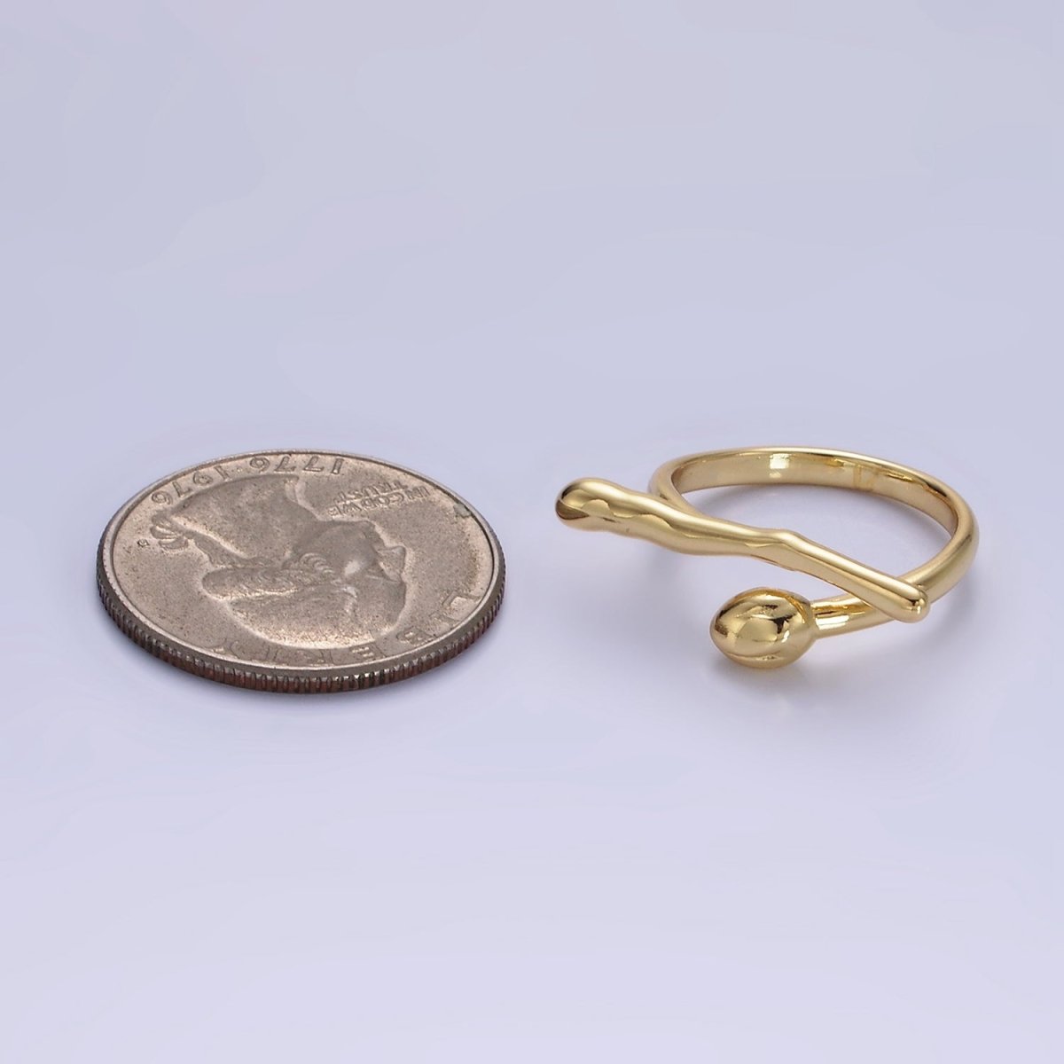Dainty 14K Gold plated Hugger Stick Ring in gold and silver  | O1278 O1279