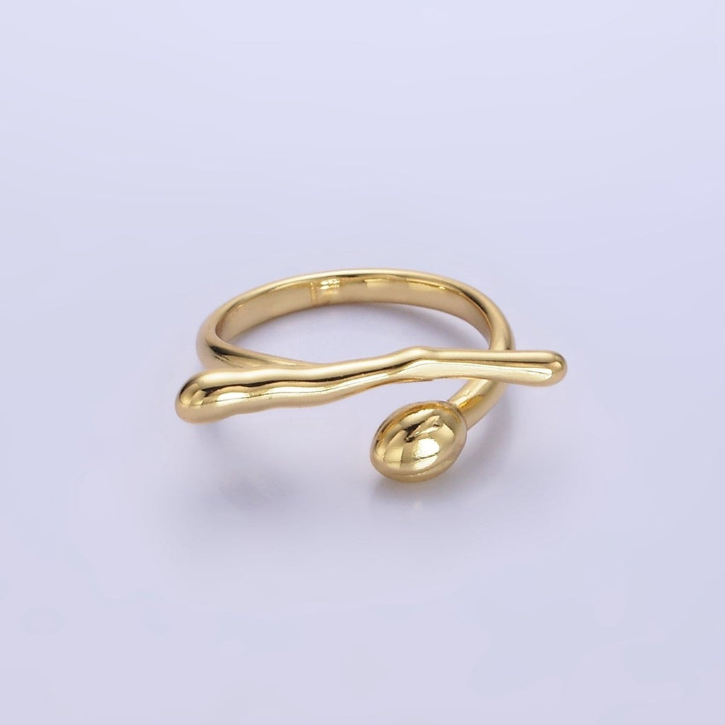 Dainty 14K Gold plated Hugger Stick Ring in gold and silver  | O1278 O1279