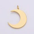 Dainty 14k Gold plated Moon charm - Gold Moon pendant - Crescent Moon pendant for Necklace Bracelet Earring Charm Supply Celestial Jewelry D-479 - DLUXCA