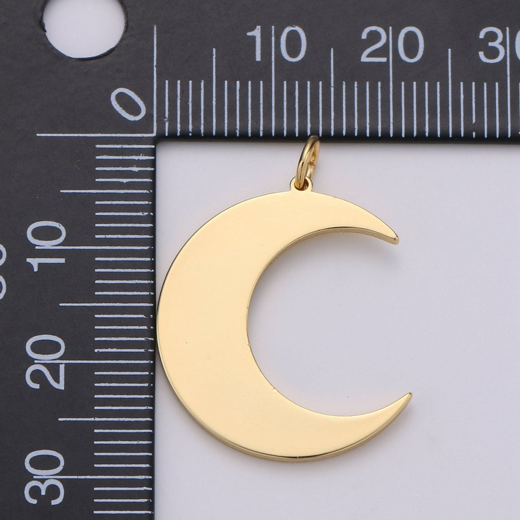 Dainty 14k Gold plated Moon charm - Gold Moon pendant - Crescent Moon pendant for Necklace Bracelet Earring Charm Supply Celestial Jewelry D-479 - DLUXCA