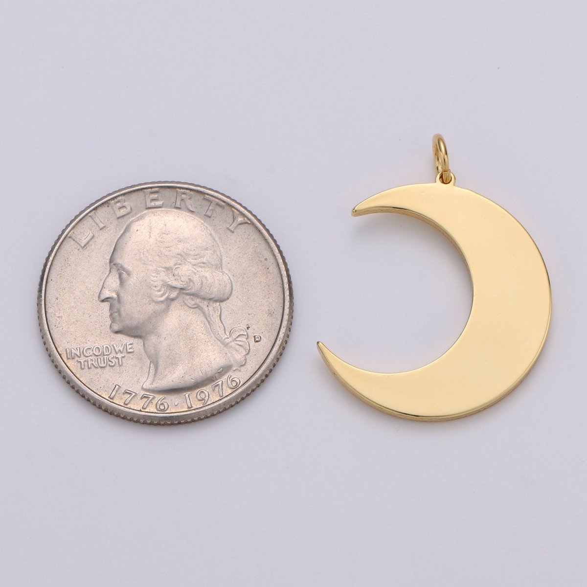 Dainty 14k Gold plated Moon charm - Gold Moon pendant - Crescent Moon pendant for Necklace Bracelet Earring Charm Supply Celestial Jewelry D-479 - DLUXCA
