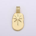 Dainty 14k Gold plated North Star Charm - Gold Star Charm, Celstial Jewelry for Necklace Component Supply I-782 - DLUXCA