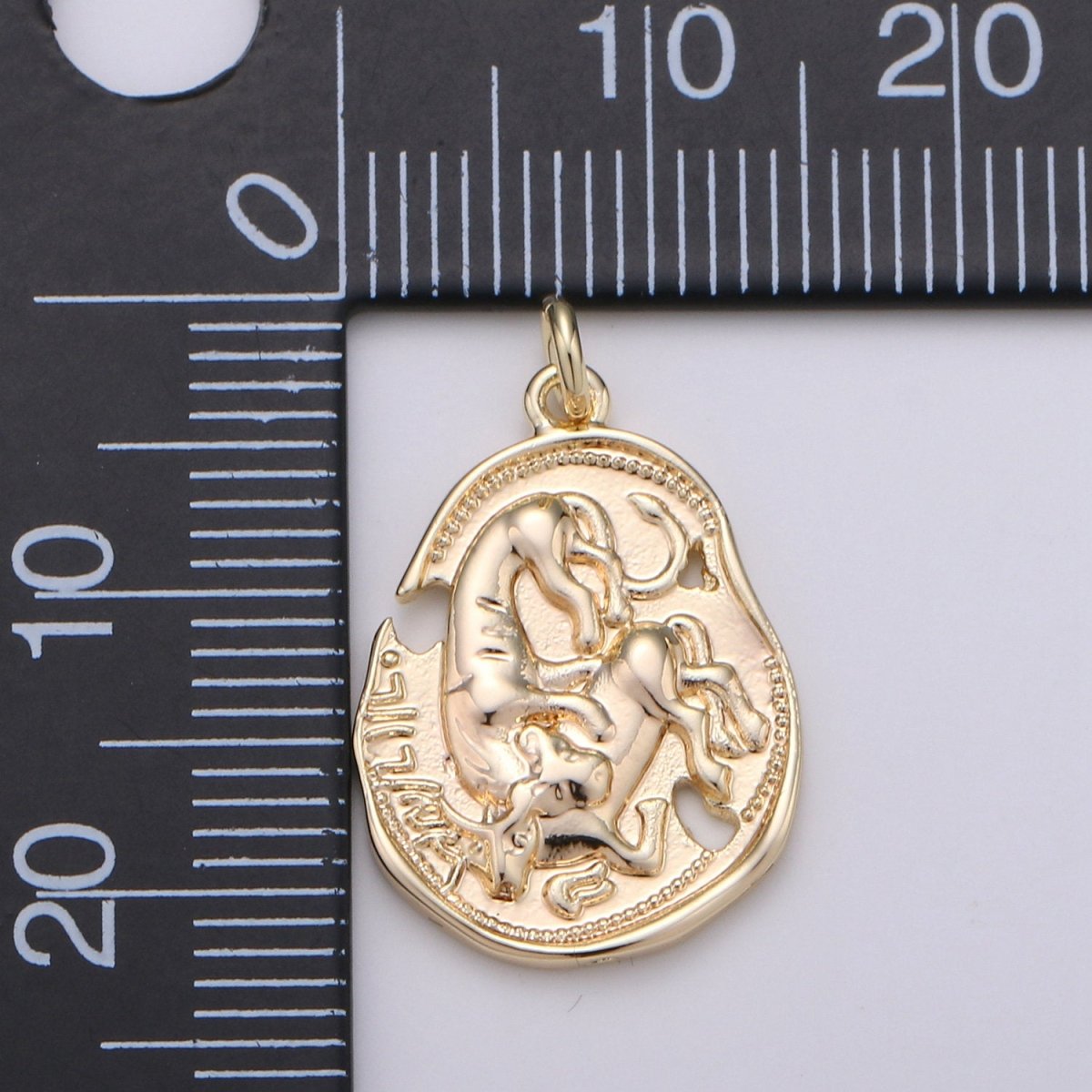 Dainty 14k Gold plated Rustic Coin Charm Vintage Medallion for Bracelet Necklace Pendant Earring Findings for Jewelry Making D-404 - DLUXCA