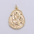 Dainty 14k Gold plated Rustic Coin Charm Vintage Medallion for Bracelet Necklace Pendant Earring Findings for Jewelry Making D-404 - DLUXCA