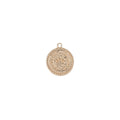 Dainty 14k Gold plated Rustic Crown Coin Charm Vintage Medallion for Bracelet Necklace Pendant Earring Findings for Jewelry Making C-239 - DLUXCA