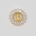 Dainty 14k Gold plated Virgin Mary Pendant Necklace marquise Lady of Guadalupe Medallion for Religious Jewelry H-895 - DLUXCA