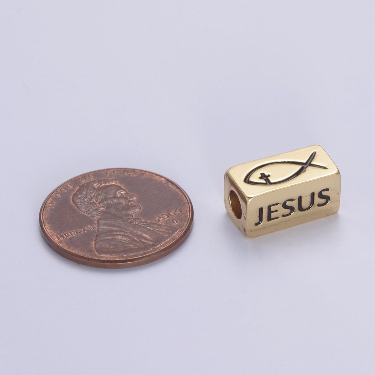 Dainty 14kt Gold plated Religious Square Tube Bead - Seamless Rectangular Bead - Wholesale - Findings- Jewelry Making Spacer Bead B-173 - DLUXCA