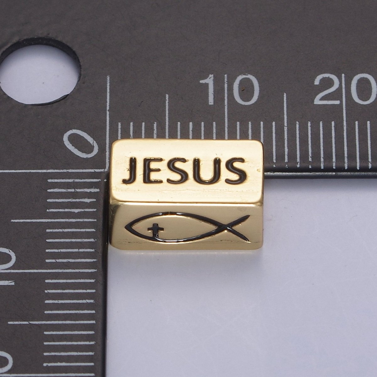 Dainty 14kt Gold plated Religious Square Tube Bead - Seamless Rectangular Bead - Wholesale - Findings- Jewelry Making Spacer Bead B-173 - DLUXCA