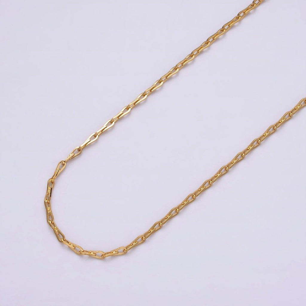 Dainty 16K Gold plated Ladder Hook Horse Shoe Chain 1.7mm Unfinished chain by Yard Unique Horseshoe Link Chain | ROLL-1267 ROLL-1268 Clearance Pricing