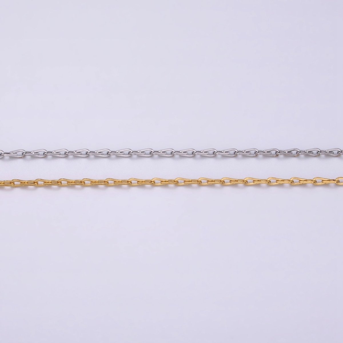 Dainty 16K Gold plated Ladder Hook Horse Shoe Chain 1.7mm Unfinished chain by Yard Unique Horseshoe Link Chain | ROLL-1267 ROLL-1268 Clearance Pricing