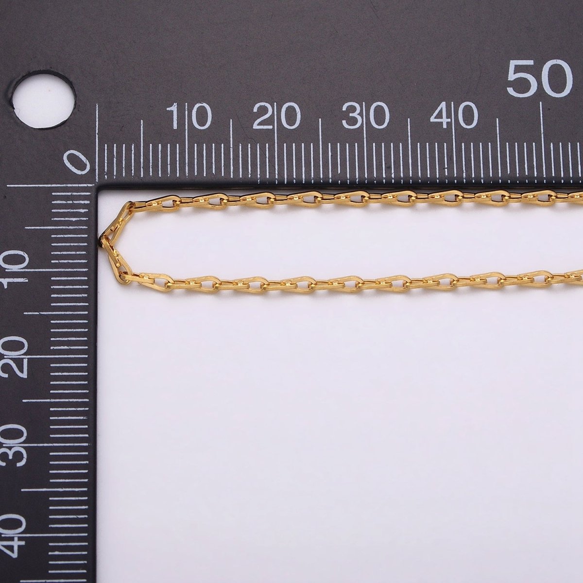 Dainty 16K Gold plated Ladder Hook Horse Shoe Chain 1.7mm Unfinished chain by Yard Unique Horseshoe Link Chain | ROLL-1267 ROLL-1268 Clearance Pricing