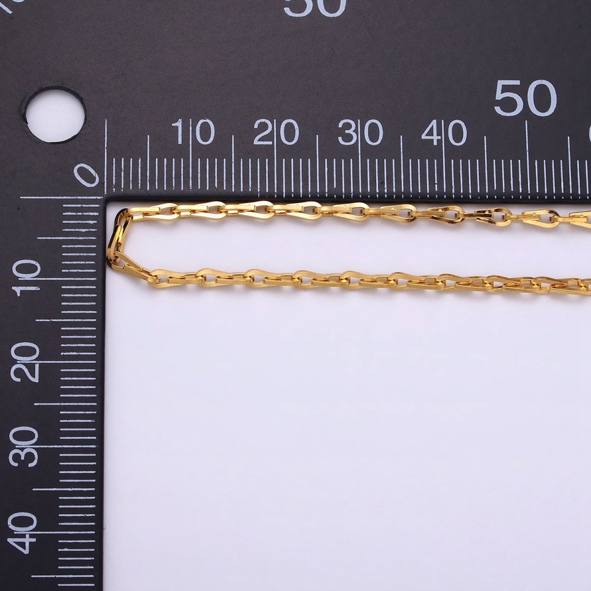 Dainty 16K Gold plated Ladder Hook Horse Shoe Chain 2.1mm Unfinished chain by Yard Unique Horseshoe Link Chain | ROLL-1265 ROLL-1266 Clearance Pricing