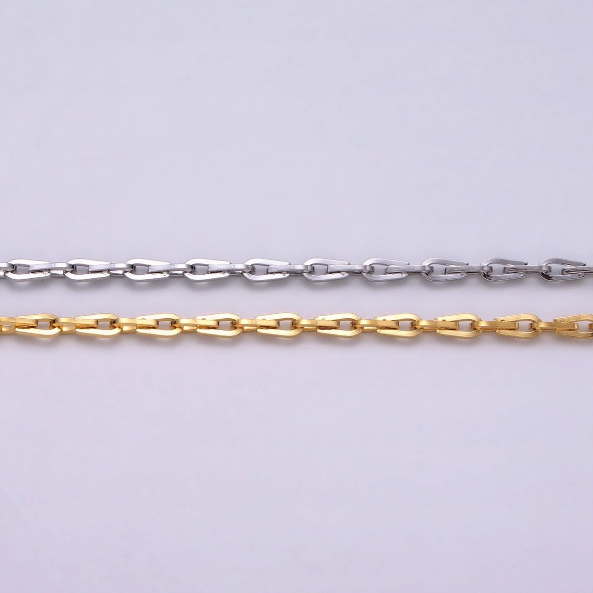 Dainty 16K Gold plated Ladder Hook Horse Shoe Chain 2.1mm Unfinished chain by Yard Unique Horseshoe Link Chain | ROLL-1265 ROLL-1266 Clearance Pricing