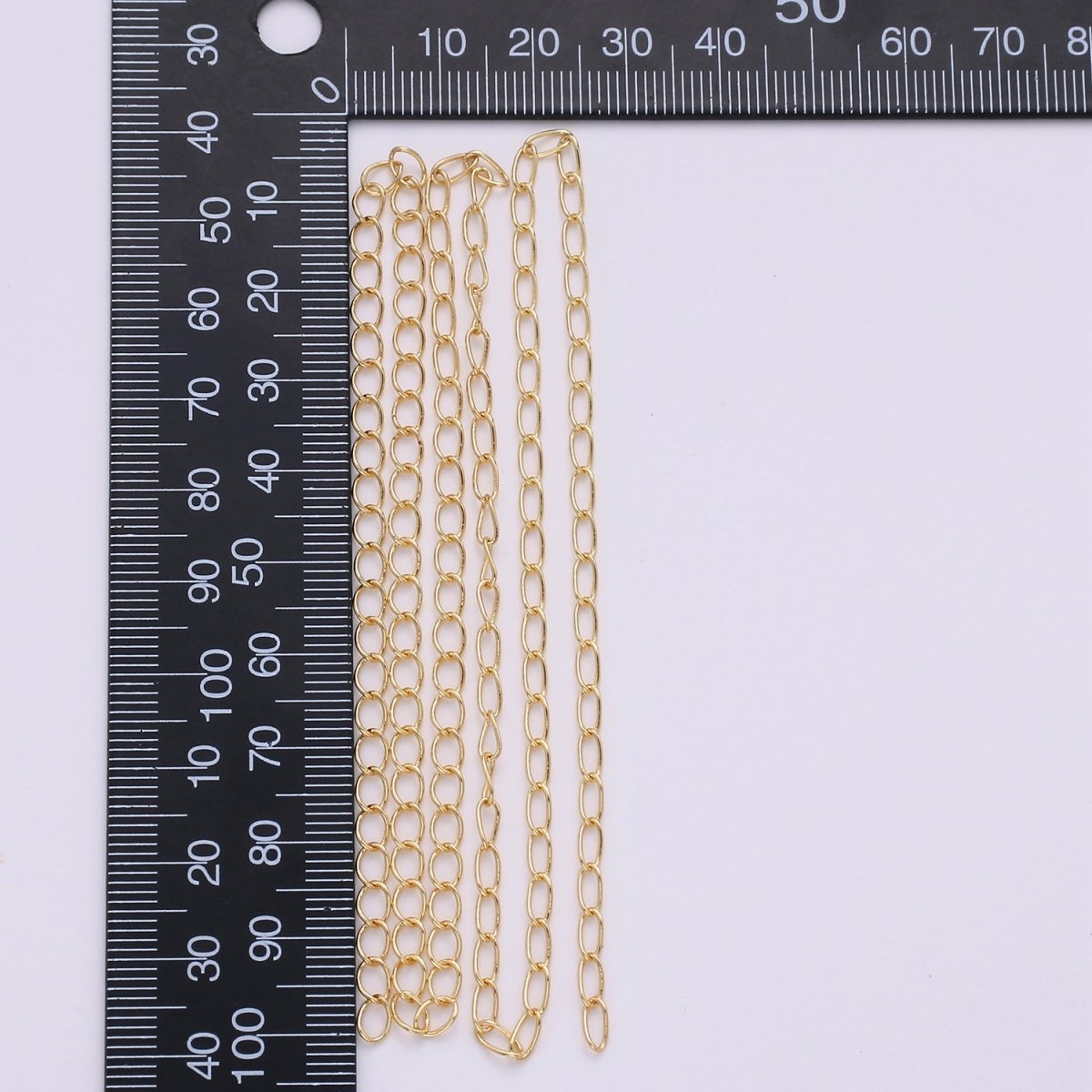 Dainty 16K Gold plated Oval Cable Chain, 3mm Unfinished Chain by Yard for Necklace Bracelet Supply, LINK Chain | ROLL-131 Clearance Pricing - DLUXCA