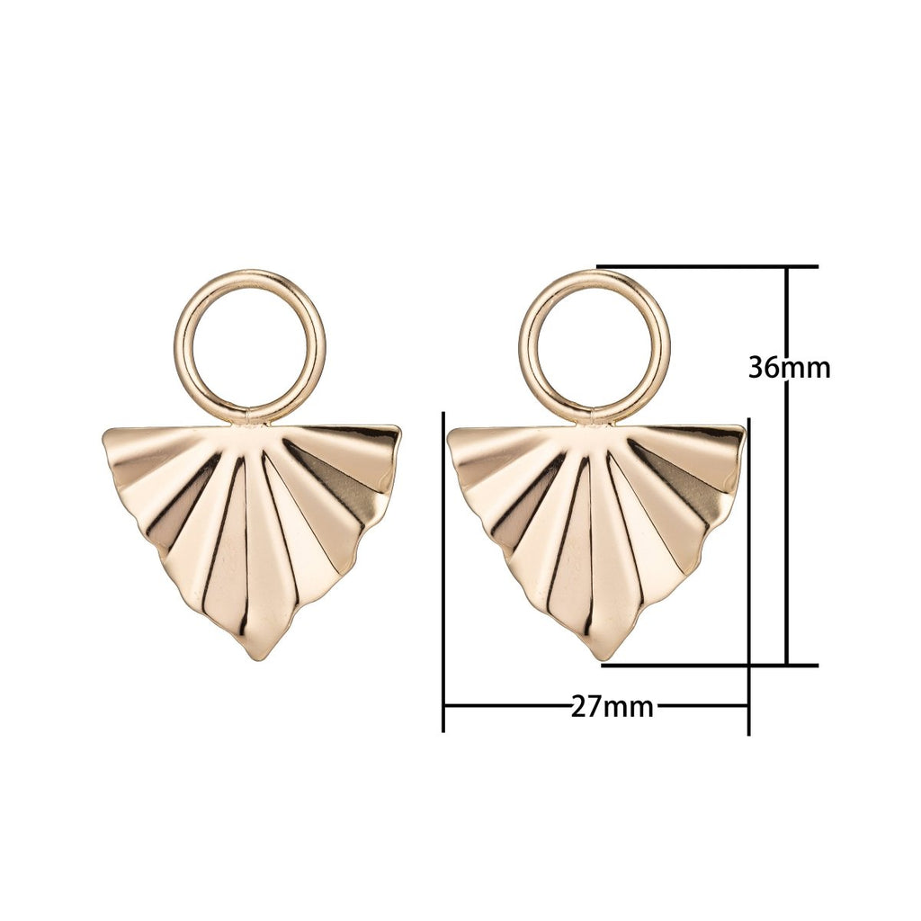 Dainty 18k Gold plated Earrings Post with Links and Loop, Stud Earrings, Geometric Earring Findings for Jewelry Making Supplies K-009 - DLUXCA